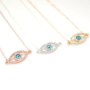 Evil Eye Necklace, Blue Eye Necklace, Gold Evil Eye Necklace, Silver Evil Eye Necklace, Rose Gold Evil Eye Necklace, CZ Evil Eye Necklace