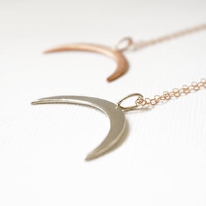 Sterling Silver Double Horn Necklace, Sterling Silver Crescent Moon Pendant Necklace, Horn Necklace, Tusk, Layering Necklace, On trend, gift