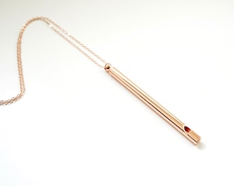 In Stock Now, Rose Gold Whistle Necklace, Whistle Necklace, Hiking Whistle, College Gift, Gift for student, Bear Whistle, Layering Necklace
