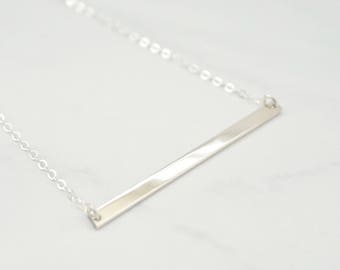 Sterling Silver Bar Necklace, Gold Filled Bar Necklace, Layering Necklace, Everyday Necklace, Nameplate, Minimalist, Birthday gift, Bohemian