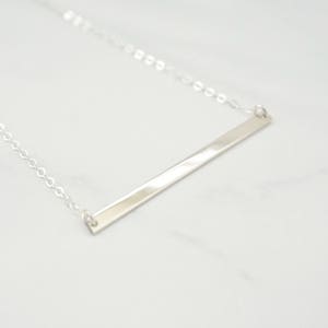 Sterling Silver Bar Necklace, Gold Filled Bar Necklace, Layering Necklace, Everyday Necklace, Nameplate, Minimalist, Birthday gift, Bohemian
