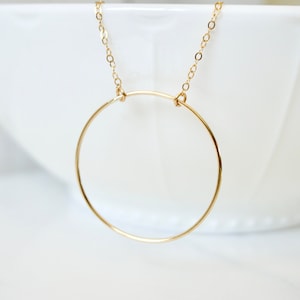 Gold Filled Karma Necklace,Gold Eternity Circle Necklace, Family Necklace, Bridal Jewelry, Everyday, Minimal, Circle of Life, Circle of Life