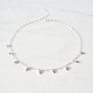 Spike Choker Necklace, Sterling Silver Spike Choker,  Spike Choker Necklace, Modern Choker, Everyday Jewelry, layering necklace