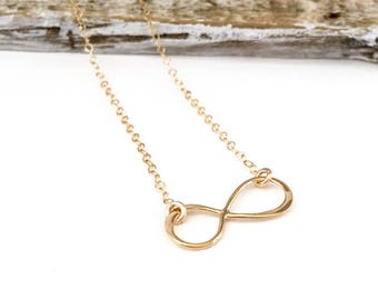 Infinity Necklace, Love Necklace, Mother's Day Gift, Gift for her, Wedding Jewelry, Everyday Jewelry, Gold Filled Infinity Necklace, Dainty