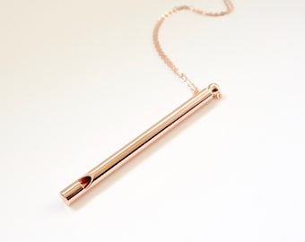 In Stock Again! Whistle Necklace, Rose Gold Whistle Necklace, Whistle Necklace, Hiking, College Gift, Gift for Her, Meditation, Calm whistle