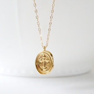 Gold Kreuz Medaillon Anhänger Halskette, Kreuz Halskette, Sterling Silber Kreuz, Gold Kreuz Halskette Muttertagsgeschenk, modern, Geschenk für sie