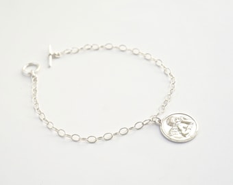 Angel Charm Bracelet, Sterling Silver Cherub Bracelet, Rose Gold Angel Bracelet, Gift for Her, Loved One, Remember Me, You are my angel