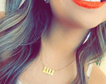 Nummerketting, doe een wens, gouden 11:11-bedelketting, 111, 222, 333, 444, 555, 666, 777, 888, 999 cijferketting, nummer