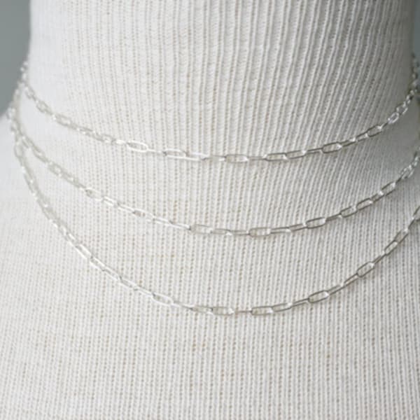 Silver Paper Clip Choker Etsy