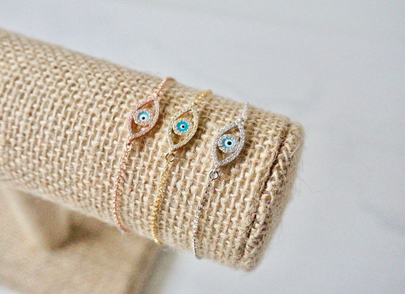 Silver Evil Eye Bracelet Rose Gold Evil Eye Bracelet Gold Evil Eye Bracelet On Trend Protection Evil Eye Bracelet Good Luck Bracelet