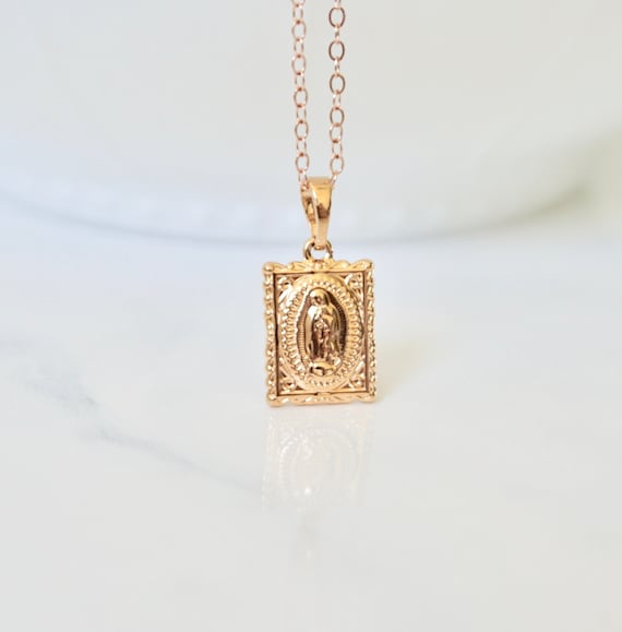 Crystal Virgin mary Necklace gold madonna maria catholic our lady free box  928 | eBay