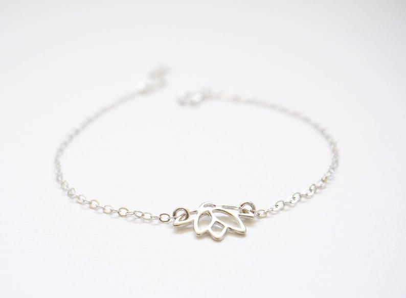 Pink Lotus Flower Bracelet Gold Lotus Flower Bracelet Etsy