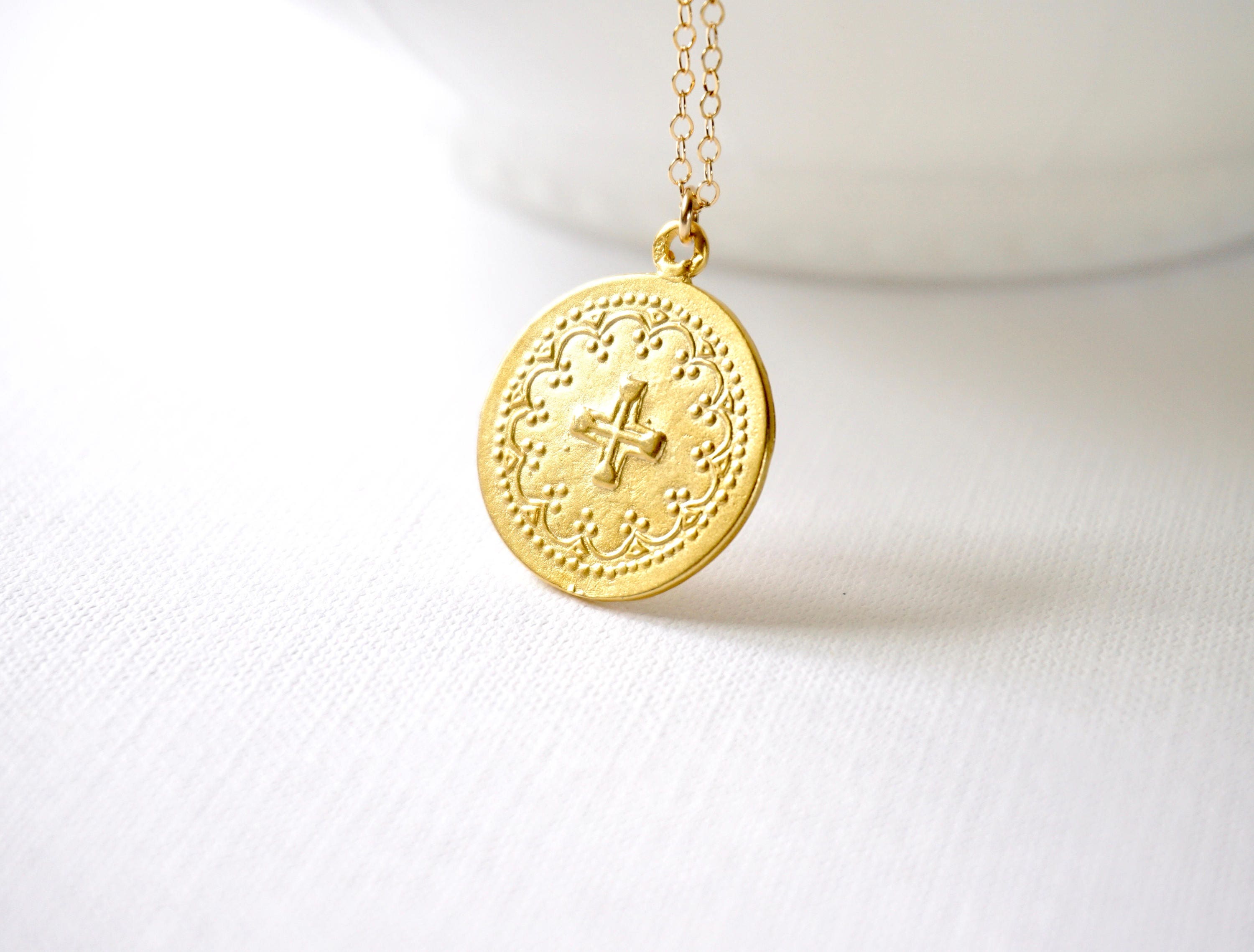 Round cross necklace discount