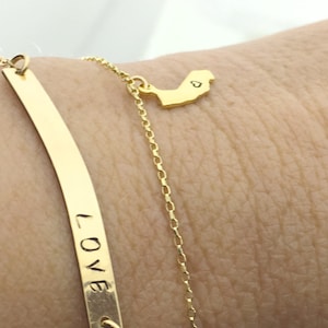 Gold State Charm Bracelet, Best Friend Bracelet, Silver State Charm Bracelet, Multiple State Bracelet, Rose Gold State Bracelet image 3