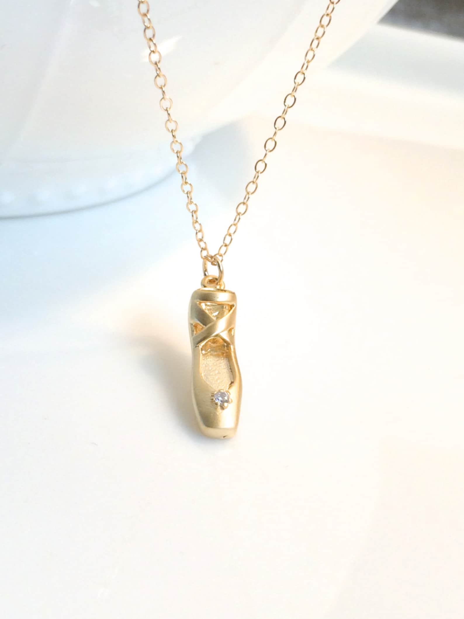 ballet shoe necklace, gold toe shoe necklace, ballerina necklace, gold ballet slipper necklace, silver ballet slipper, little gi