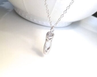 Ballet Toe Shoe Necklace, Gold Toe Shoe Necklace, Ballerina Necklace, Ballet Slipper Necklace, Silver Ballet Slipper, Little girl jewelry