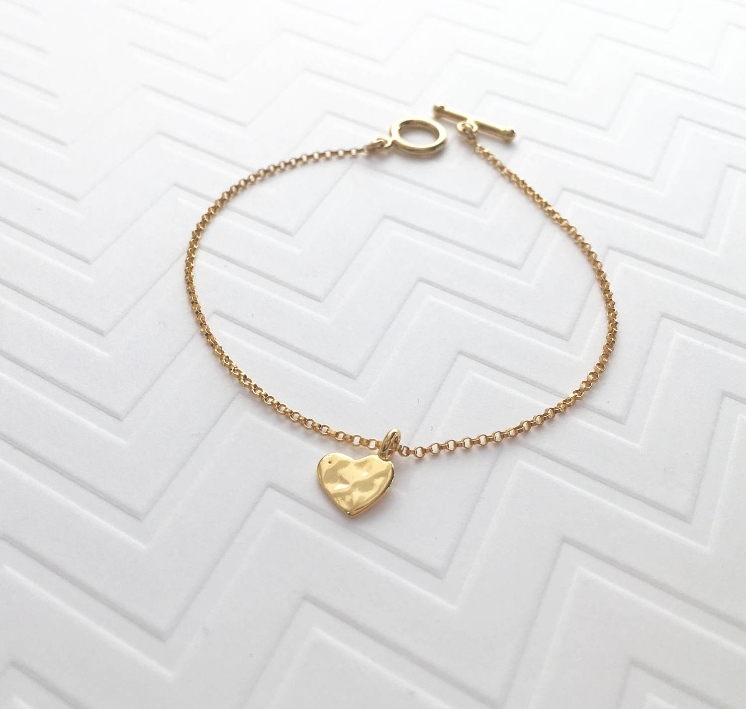 Dainty Gold Filled Heart Bracelet Wedding Jewelry Etsy