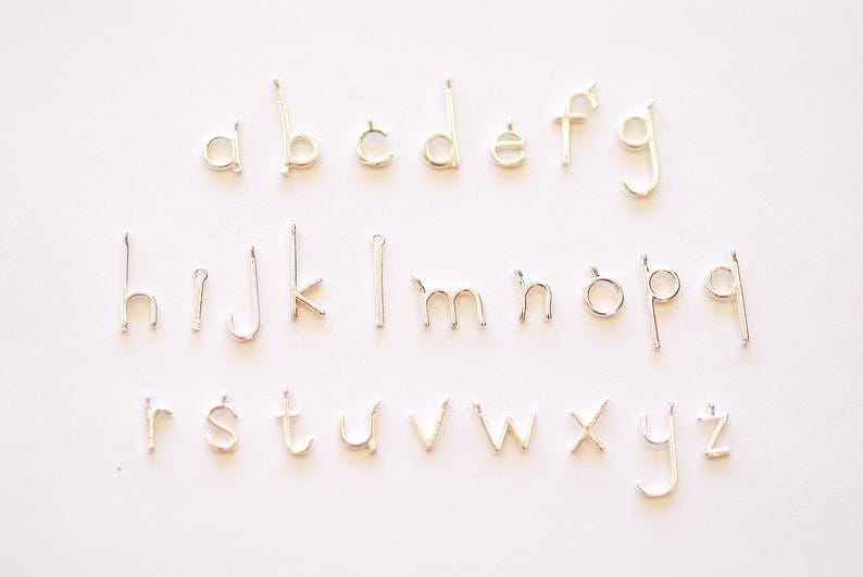 Dainty little Necklace Small Gold Lowercase Letter Necklace Love Letters Personalized Letter Necklace Silver Letter Necklace