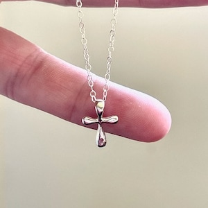 Sterling Silver Cross Necklace, Rose Gold Cross Necklace, Gold Cross Necklace, Cross Necklace, Small Cross, Layering, Catholic, Christian