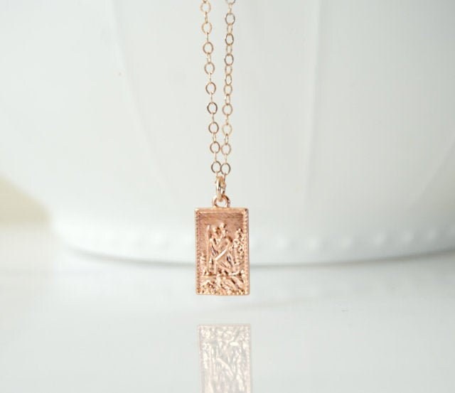 Rose Gold Saint Christopher Necklace St 
