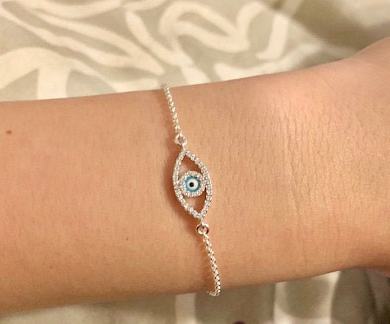 Silver Evil Eye Bracelet Rose Gold Evil Eye Bracelet Gold Evil Eye Bracelet On Trend Protection Evil Eye Bracelet Good Luck Bracelet