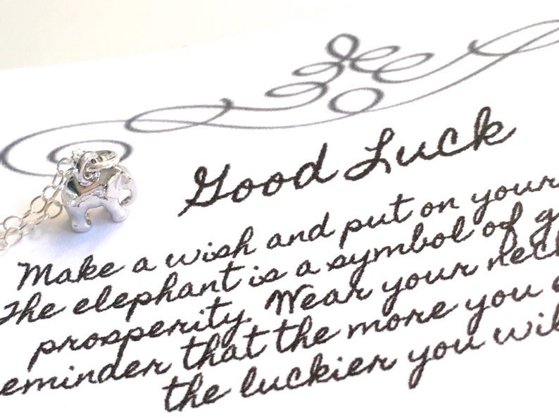 Tiny Silver Good Luck Elephant Necklace Good Luck Elephant Necklace Gold Elephant Necklace Good Luck Necklace
