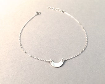 Sterling Silver Moon Bracelet, Rose Gold Filled Moon Bracelet, Gold Filled Crescent Moon Bracelet, Everyday Bracelet, Crescent Moon Jewelry