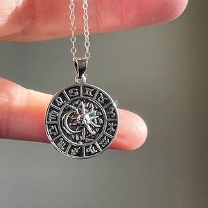 Collar con colgante de carta astral, collar de astrología de plata de ley 925, collar de moneda del zodiaco, regalo de cumpleaños, Géminis, Escorpio