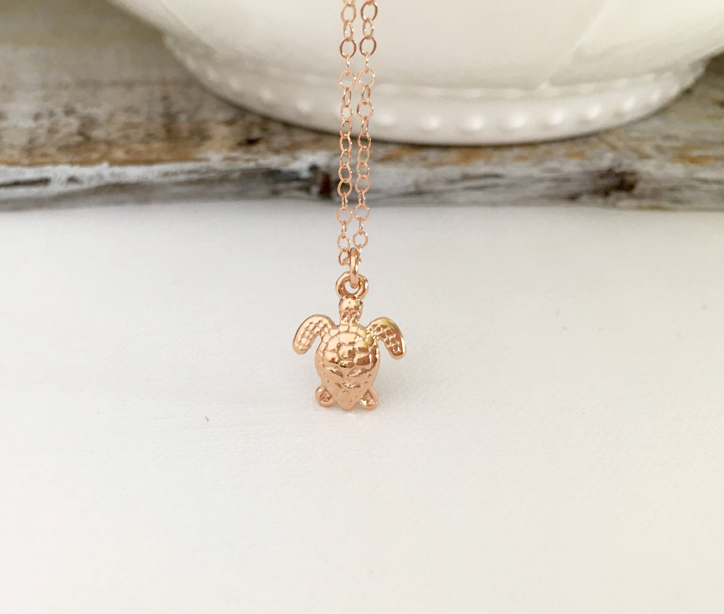 Hawaiian Sea Turtle Necklace, Honu Hawaiian Turtle Necklace, Rose Gold Turtle Necklace,  Silver Sea Turtle Necklace, Pink Turtle Necklace