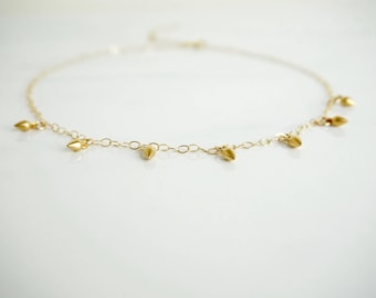 Gold Spike Necklace, Gold Spike Choker, Gold Spike Choker, Modern Choker, Everyday Jewelry, Bohemian Jewelry, layering necklace