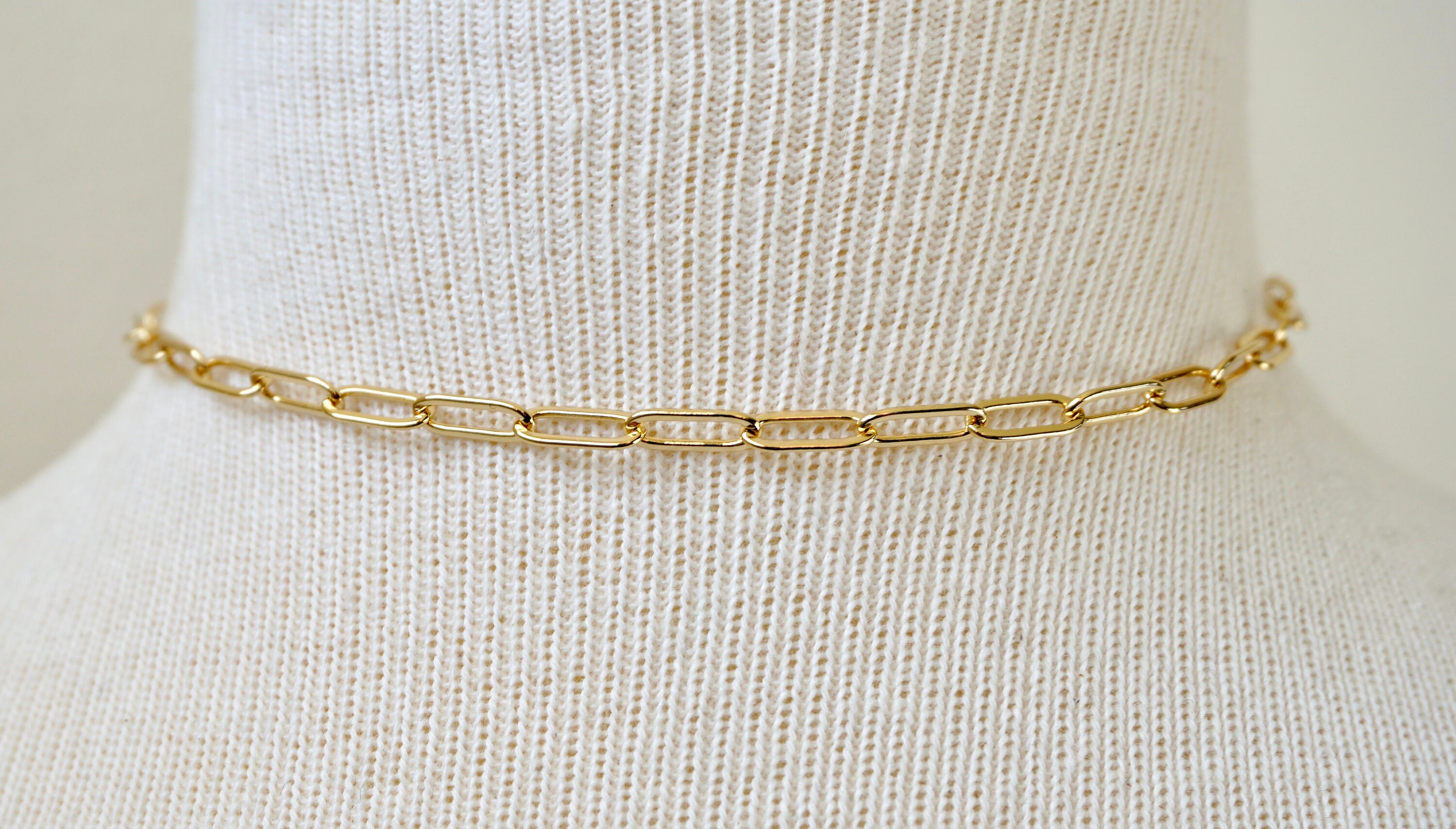 Gold Paper Clip Chain Choker Chunky Chain Necklace Gold Etsy Canada