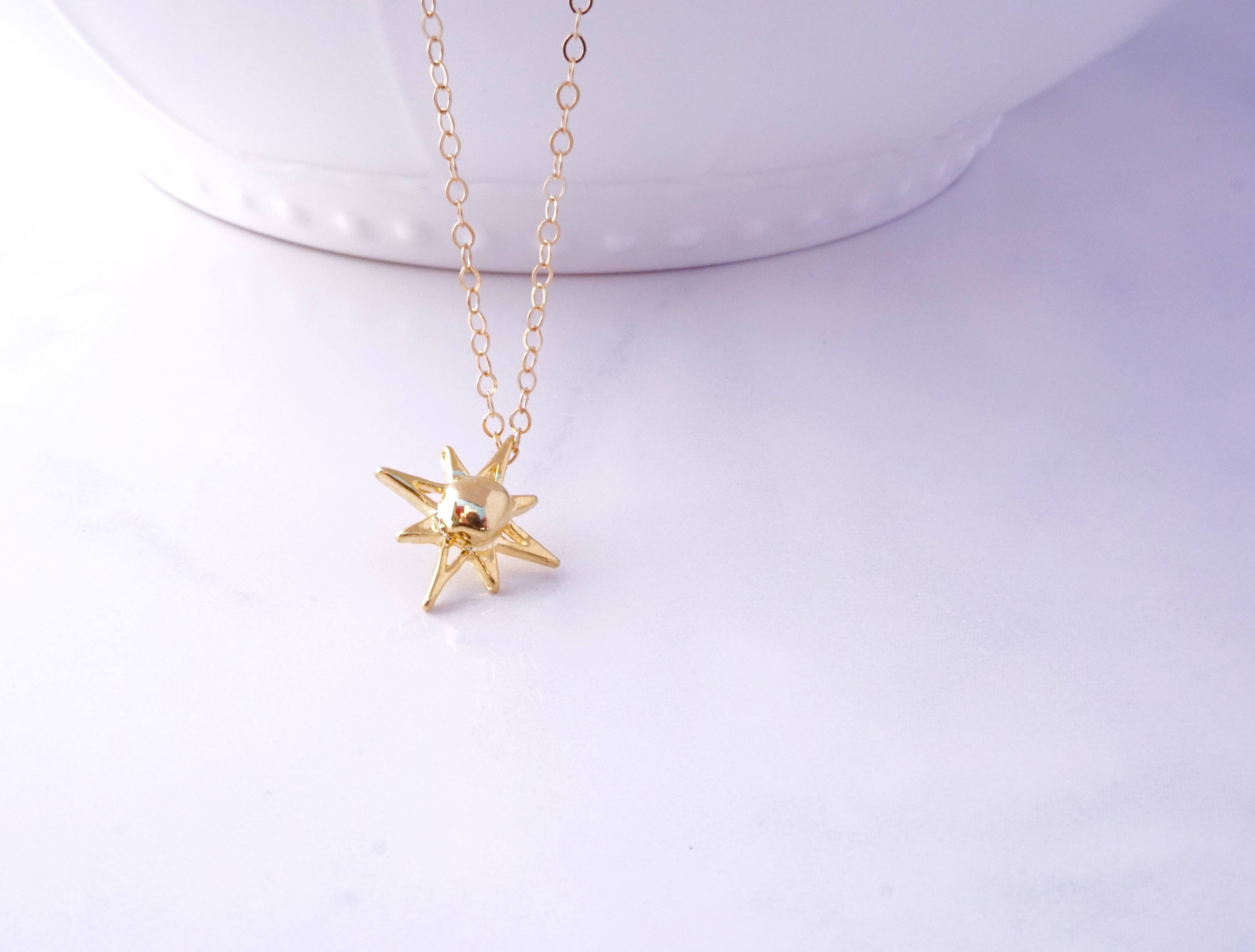 North Star Pendant Necklace Gold Polaris 1