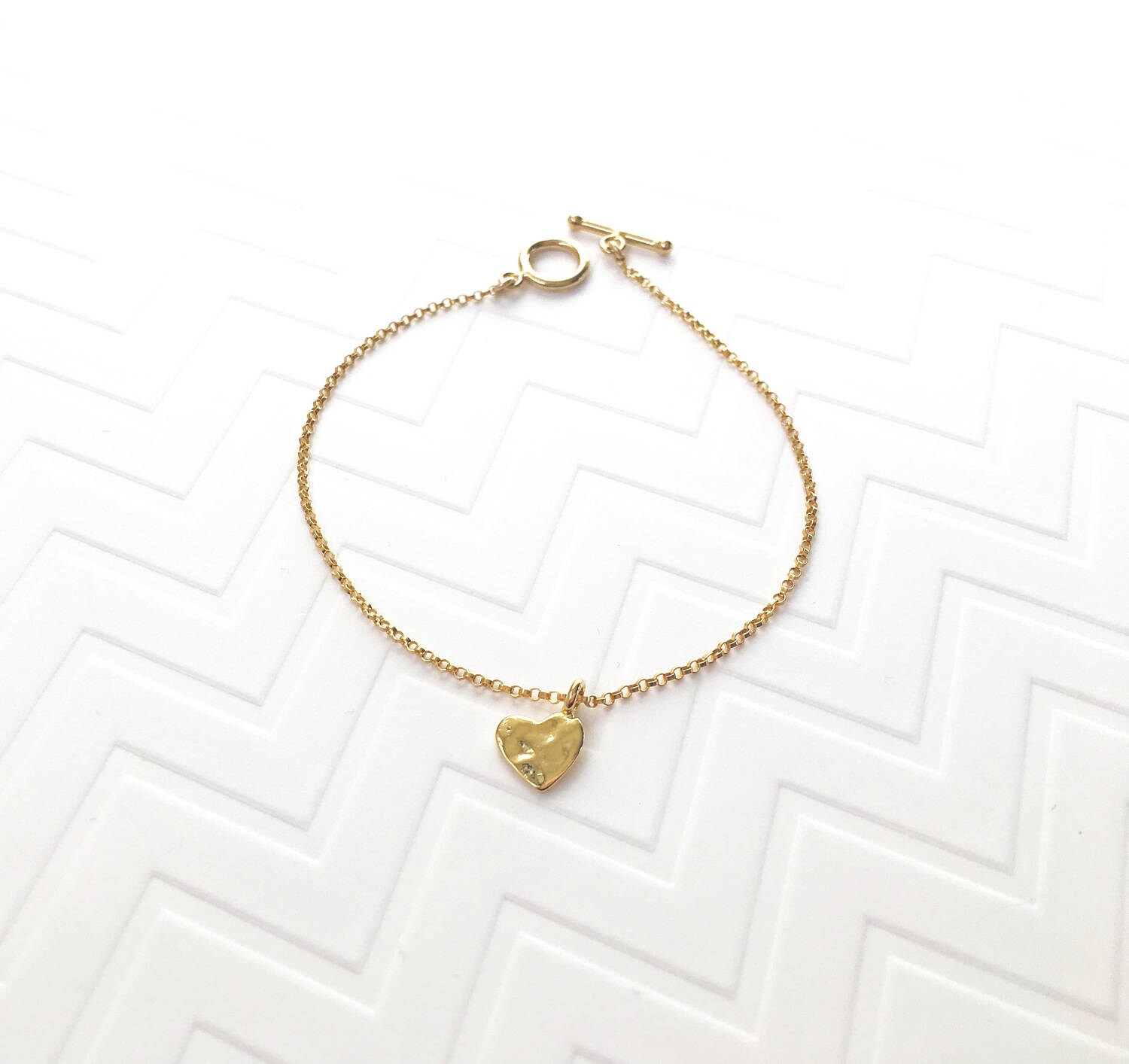 Dainty Gold Filled Heart Bracelet Wedding Jewelry Etsy