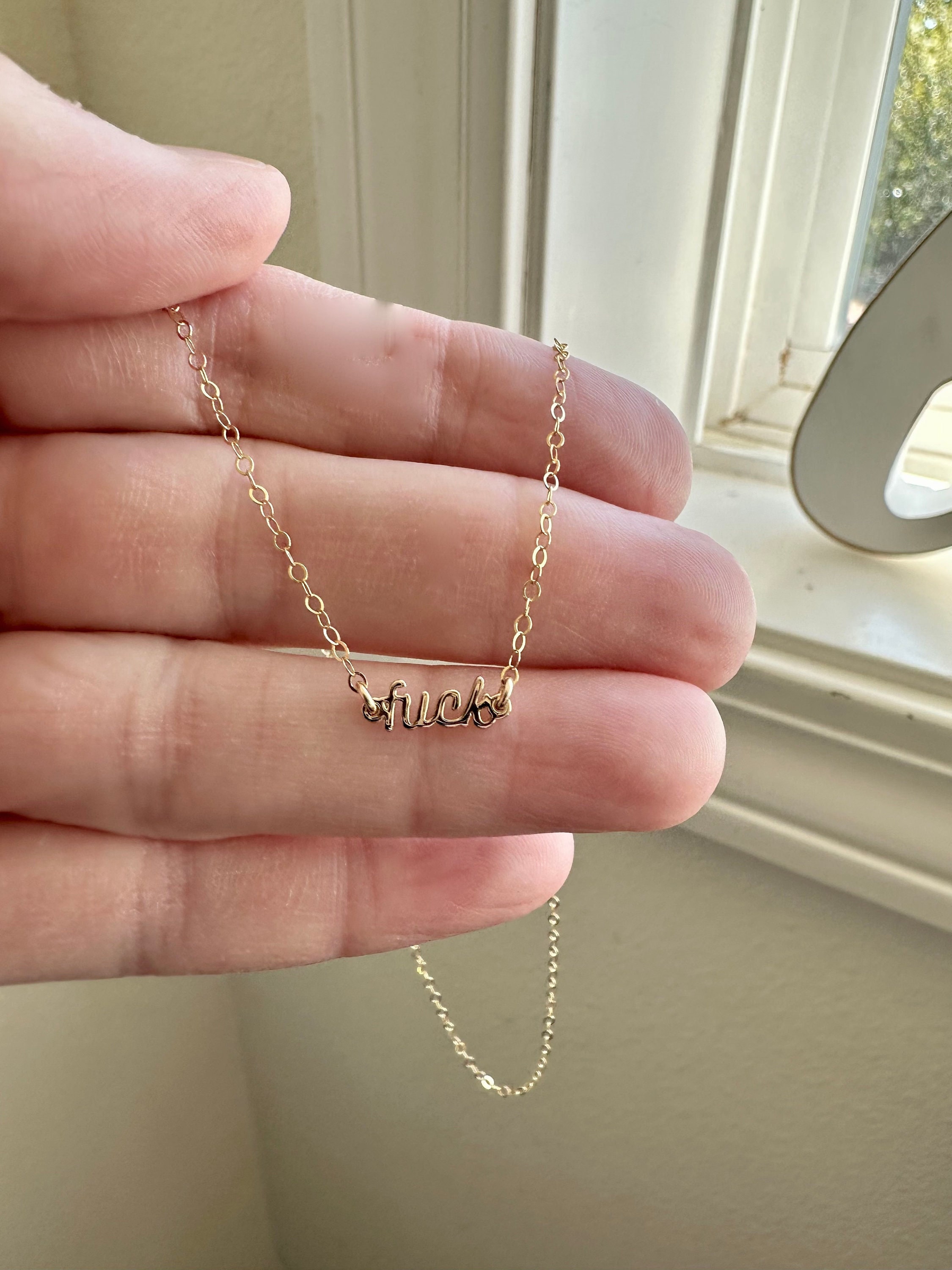 Fuck Necklace, Fuck You Necklace, FU Necklace, F Necklace, Swear