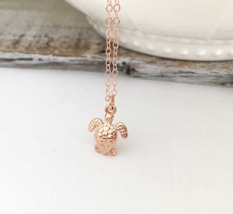 Hawaiian Sea Turtle Necklace Pink Turtle Necklace Silver Sea Turtle Necklace Rose Gold Turtle Necklace Honu Hawaiian Turtle Necklace