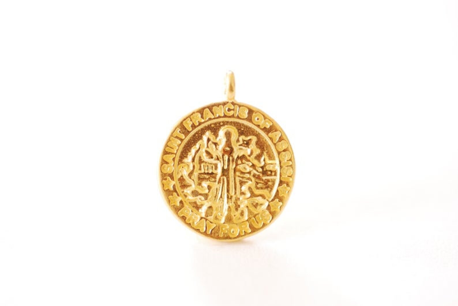 Saint Francis of Assisi Medal Necklace in Sterling Silver, Animal Lover ...