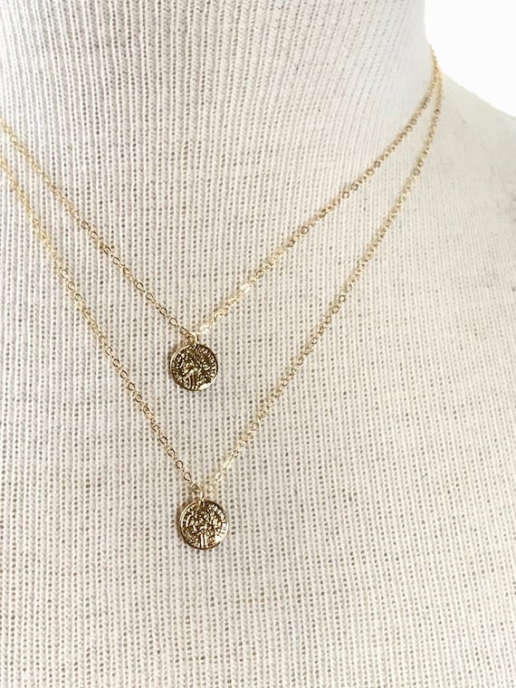 Gold Coin Necklace Set Greek Coins Layering Necklace Etsy