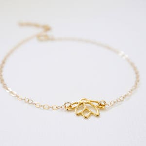 Gold Lotus Flower Bracelet, Lotus Flower Bracelet, Sterling Silver Lotus Flower, Pink Lotus Flower, Wedding Jewelry, Destination Wedding