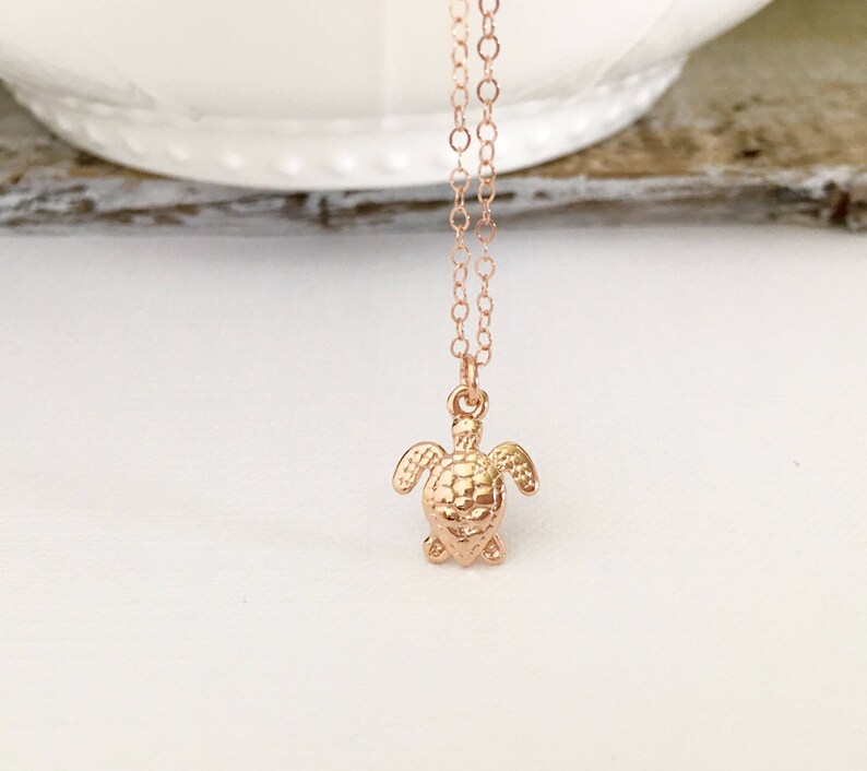 Hawaiian Sea Turtle Necklace Pink Turtle Necklace Silver Sea Turtle Necklace Rose Gold Turtle Necklace Honu Hawaiian Turtle Necklace