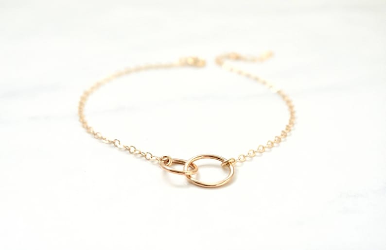 Gold Layering Bracelet Everyday Bracelet Gold Filled Circle Friendship Bracelets Dainty Minimal Stacking Mom and Daughter Jewelry