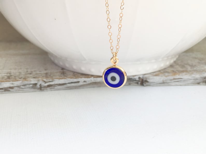 In Stock Now! Blue Evil Eye Necklace, Handmade Turkish Glass and 18kt gold filled, Hamsa Jewelry, Gold filled Evil Eye, Bohemian, Protection 