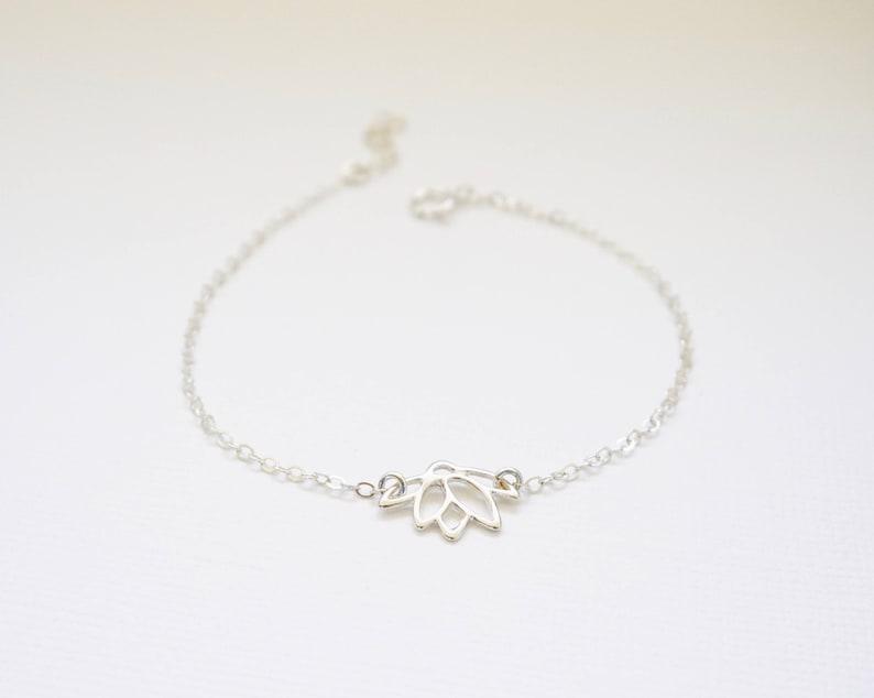 Pink Lotus Flower Bracelet Gold Lotus Flower Bracelet Etsy