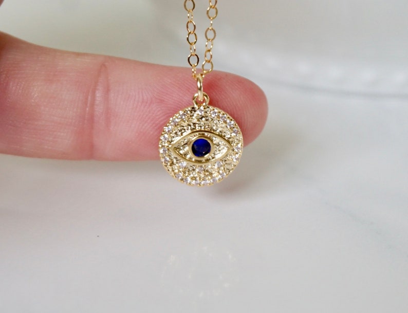 Enamelled Evil Eye Charm CZ Embellished Brass Gold Plated Chain Bracel
