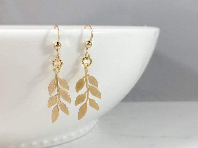 Gold Leaf Earrings Wedding Earrings Fall Leaf Earrings Etsy