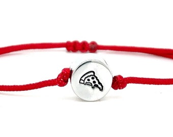 READY TO SHIP - Handmade Pizza Friendship Charm Bracelet - Perfect Gift for Best Friends and Food Lovers