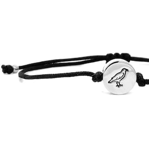 Crow Charm Bracelet in Sterling Silver, Brass, or Aluminum