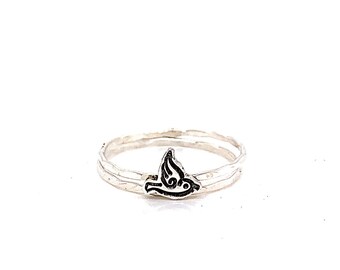 Charm-Ring, Stapelring, Sterlingsilber, zierlicher Ring, Stapelringe, Sterlingsilberring, stapelbare Ringe, Geschenk für Sie, Silber