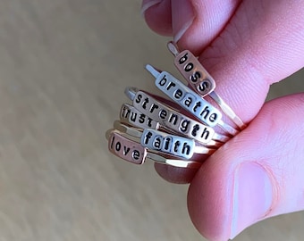 Personalized Jewelry, Custom Word Ring, Custom Name Ring, Stackable Name Ring, Stackable Rings, Personalized Ring, Name Ring, Custom Ring