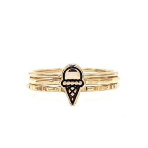 Ice Cream Cone Charm Ring Set - The Perfect Summer Accessory