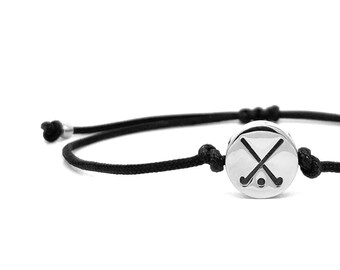 Handmade Field Hockey Charm Bracelet – Sterling Silver, Brass, or Aluminum